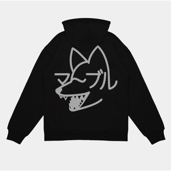 Marble Soda Wolf Black Hooded Sweatshirt – Size 3 P5 - Picture 1 of 12